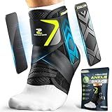 ZOELION Ankle Brace for Men Women with Auto-adaptive Side Pads, [Slim Fit & Flex Support] Ankle Stabilizer Support, Quick Hook & Loop Lace Up Ankle Brace for Sprained Ankle,Injury Recovery,Sports, M