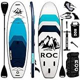 Roc Inflatable Stand Up Paddle Board 10' 6" with Premium SUP Paddle Board Accessories, Wide Stable Design, Non-Slip Comfort Deck for Youth & Adults (Royal W/Kayak Seat)