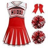GRAJTCIN Cheerleader Costume for Women Cheerleading Outfit School Cheer Uniform Adult Halloween Party Dress up (L, Red)