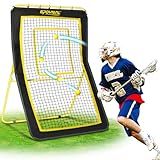 Lacrosse Rebounder - 5-Angle Adjustable Backyard Sports Net for Lacrosse, Soccer & Baseball - 4x7ft Volleyball Rebounder Net, Lacrosse Rebound for Backyard with Target Strip, Solo Drills