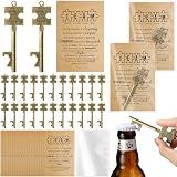 Vesici 24 Sets Team Appreciation Gifts Puzzle Shaped Bottle Opener Keychain | Bronze Color, Team Building Gifts Bulk with Thank You Inspirational Cards for Employees Coworkers Teammates