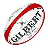 World Rugby Shop X Gilbert G-TR4000 Rugby Ball Size 5 - Durable Rugby Equipment - Triangular Surface Grip - 3 Ply Construction - Red