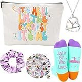 Flotreif Gymnastics Gifts Gymnastics Stuff Gymnastics Necklace Gymnastics Socks Headband Makeup Bags Gymnastics Stickers (US, Alpha, One Size, Regular, Regular, Gymnastics-5P)