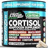 Clean Nutra Cortisol Supplements For Women | Maca Root Ashwagandha Cortisol Detox Manager Reducer + Slippery Elm Fenugreek Lions Mane Shilajit Rhodiola Sea Moss Tongkat Ali Cordyceps Ginseng Beet Root