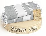 LANE LINEN Beach Towel, 2 Pack Beach Towels Oversized, 39"x71", Quick Dry Pool Towels for Adults, Absorbent Sandproof, Lightweight Travel Beach Towel - Alloy