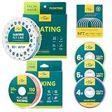SF Fly Fishing Floating Line Starter Kit Sky Blue 90FT WF5F with Welded Loop, Backing, Tapered Leader, and Tippet Replacement for Freshwater.