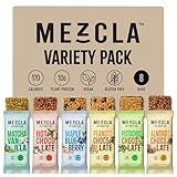 Mezcla Vegan Chocolate High Protein Bars, Gluten Free, Plant Based, Non GMO, No Dairy, 10g Protein, Healthy Snacks, Mixed Flavor Variety Pack (8 Bars)