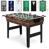 Best Choice Products 10-in-1 Multi Game Table, Combo Game Table for Kids and Adults w/Hockey, Foosball Table, Pool Table, Ping Pong Table, Chess, Checkers, 2x4ft - Brown