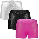 Girls Dance Short Gymnastics Athletic Shorts Sparkle Glitter Tumbling Bottoms