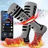 Heated Socks for Men Women - APP Control Instant Heating 5V 5000mAh USB-C Rechargeable Electric Socks, Machine Wash & 8H Long Battery Life, Cold Weather Sock Warmers for Hunting Ski Cycling Camping