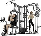 GMWD Dual-Station Smith Machine Power Cage with Weight Stack for Home Gym