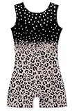 uideazone Size 5 6 Girls Gymnastics Leotards Shiny Leopard Ballet Unitards