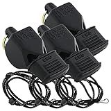 Fox 40 Classic CMG w/Breakaway Lanyard 3 Pack (Black) Pealess, 100dB, Coaching, Lifeguarding, Dog Training Whistle
