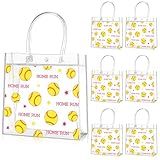 Aliceset 20 Pcs Softball Clear Gift Bag with Handles Plastic Soft Ball Goodie Sport Theme Party Favor Team Treat Bag for Birthday Team Snack, 8 x 8 x 3.15''