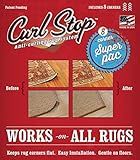 Original Curl Stop Anti-Curling Rug Gripper System to Prevent Rug Corner Curling, Rigid Rug Corner Gripper with Floor-Safe Adhesive, Ultra-Slim Support for Indoor & Outdoor Rugs, Pack of 8