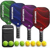 Pickleball Paddles Set of 4 with Bag - Designed in The USA, Pickleball Racket for Adults Comfort Grip, Indoor Outdoor Pickle Ball Kit, Pro Beginner Gear for Training, Pickle Ball Set for Women Men