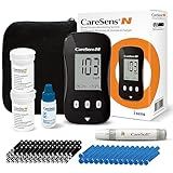 CareSens N Blood Glucose Monitor Kit with 100 Blood Sugar Test Strips, 100 Lancets, 1 Blood Glucose Meter, 1 Lancing Device, 1 Control Solution, Travel Case for Diabetes Testing for Personal Use