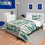 FOCO Seattle Seahawks NFL Retro Bed in a Bag Comforter Bedding 5 Piece Twin Set