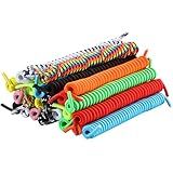 WILLBOND 12 Pairs Elastic Shoe Laces No Tie Curly Shoelaces Solid Color Suitable in Sports Flat Shoelace(Multicolor)