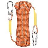 X XBEN Outdoor Climbing Rope 10M (32ft) Rock Climbing Rope, Escape Rope Climbing Equipment Fire Rescue Parachute Rope (32 Foot) - Orange