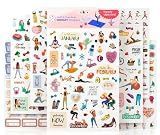 Oriday Health & Wellness, Workout - Newly Updated, Set of 410+ Stickers, 7 Sheets for Seasonal Fitness - Journaling, Scrapbooking, Planning, Habit Tracker for Monthly, Weekly & Daily Planner, Calendar