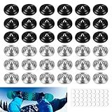 letesult 36PCS Snowboard Stomp Pad, 4 Layers Cone Studs Snowboard Grip Stomp Pads, Sliver & Black Zinc Alloy Anti-Slip Snowboarding Stomp Pad Mats Provides Extra Grip for Snowboarding Ski Skiing