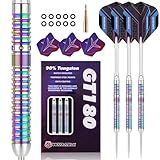 WIN.MAX Darts Metal Tip Set - 90% Tungsten Steel Tip Darts Set Professional 20/22/23/24/26/28 Grams Pro Dart Set with Extra 3 Flights