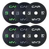 CAP 100 lb Economy Olympic Bumper Plate Set, 2-Inch Olympic Plates, Medium Bounce Rubber Weight Plates with Steel Hub for Weightlifting, Strength Training & Home Gym Workouts