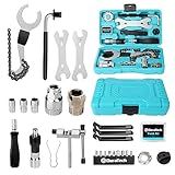 DURATECH 31 Pieces Bicycle Tool Kit, Complete Bike Repair Kit with Storage Box, Mountain Bike Repair Tools, for Mountain, Road, and Park Bicycle with Chain Riveter, Tire Levers, Crank Puller