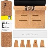 Luxury Cork Yoga Mat - Non Slip, Extra Thick Grip. Thicker, Longer, and Wider for More Comfort and Support. Tough Enough For Hot Yoga. Natural, Non Toxic, and Eco Friendly. Optional Alignment Lines.