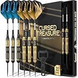 IgnatGames Steel Tip Dart Set - Brass Barrels with Tempered Steel Points, Aluminum Shafts, 16 GlideXPro Flights (Standard No. 2 + Slim), Accessories, Giftable Case