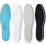 Sintege 3 Pairs Breathable Shoe Insoles Inserts Soft Cushioning Double-Layer Latex Foam Perforated Replacement Insoles for Men 7-11 Woman 2-8(White, Black, Grey)
