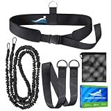 Swimming Training Belt 8-25FT Adjustable Swimming Resistance Belt, Stationary Harness for Any Pool Without Counter Current System (Black)