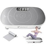 MERACH Vibration Plate Exercise Machine, Whole Body Workout Equipment for Women, Bluetooth and Silicone Pedal, Vibration Plate with Auto Mode, Vibrate Fitness Platform for Home (Grey)