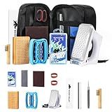 Ski Snowboard Tuning and Waxing Kit, 13PCS Ski Wax Kit with 120V Waxing Iron, Snowboard Repair Kit Tuning Equipment with Universal Wax, Scraper, Ptex, Brush, Heavy Duty Carry Case, Black