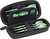 Casemaster Sentry 6 Dart Case Slim, Holds Extra Accessories, Tips, Shafts and Flights, Compatible with Steel and Soft Tip Darts, Impact & Water Resistant TacTech Shell, Black Zipper