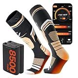 SURGOAL Merino Wool Heated Socks, 15-Hour Runtime & 145°F Heating, 8500mAh Rechargeable Electric Battery Operated Ski Socks with APP-Controlled for Men Women, Hunting, Camping, Winter (Khaki,XL)