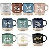 Didaey 10 Pcs Thank You Mugs Bulk Appreciation Gifts for Employee Coworkers Staff Teachers Motivational Ceramic Coffee Mugs Thank You Farewell Going Away Gifts for Coworkers(Classic)