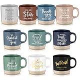 Didaey 10 Pcs Thank You Mugs Employee Appreciation Gifts Bulk Thank You Gifts for Coworkers Office Staff Work Team Teachers Nurse Employee Motivational Ceramic Coffee Mugs