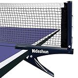 Ndashun Premium Ping Pong Net with Clamps, Collapsible Table Tennis Net and Post Set, Spring Activated Clip, Tension Adjustable Mesh, Portable and Easy Setup (Navy)