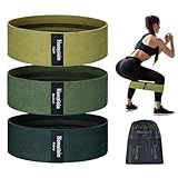 Honmein Resistance Bands for Working Out, 3 Levels Exercise Bands Workout Bands Set for Women Men, Hip Legs Booty Bands for Home Fitness, Gym, Yoga, Pilates(Green)