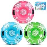 ZMLM 3 Pack Snow Tube for Sledding - 36" Inflatable Snow Sled for Kids