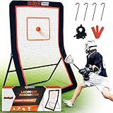Lacrosse Rebounder for Backyard 4x6 FT Heavy-Duty Volleyball Rebounder Net with Color Box, Adjustable 5 Rebound Angles for Lacrosse, Volleyball, Baseball, Soccer Practice