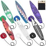 LA KEN DU Finger Surfboard for Car Ride, 6PCS Mini Wind Surfboard Fingerboard for Car Window (Red & Green & Black & White with Receive Bag)