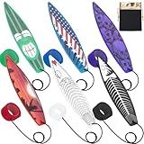 LA KEN DU Finger Surfboard for Car Ride, 6PCS Mini Wind Surfboard Fingerboard for Car Window (Red & Green & Black & White with Receive Bag)