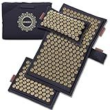 UNMERA Acupressure Mat and Pillow Set,Natural Premium Linen & Coconut Fiber Filling,FSA/HSA Eligible,for Back/Neck Pain Relief, Sciatic, Headache and Muscle Relaxation, Comes with Carrying Bag