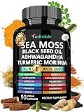 Adndale Sea Moss Capsules - Sea Moss Blend with Ashwagandha, Turmeric & Black Seed Oil - 90 Count