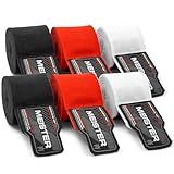 Meister Adult 180" Hand Wraps for MMA & Boxing - 3 Pairs Pack