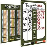 Paxiko Darts Scoreboard - Dry Erase Dart Scoreboard for 301, 501 and Cricket Games - Come with Darts Scorebook & 2 Pens (Dark-Green)