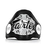 Fairtex BPV2 Light-Weight Belly Pad Muay Thai | Premium Leather Gear |Maximum Safety | Lightweight Design, Adjustable Straps, Reinforced Plastic Inside |Trainer-Friendly with 4Layer Foam Core (Black)